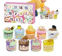 Slime Advent Calendars 2025-24 Days Christmas Countdown Calendar | Soft Slime Kit Funny Gift for Boys Girls and Teens - Non-Sticky DIY Kit, 3-11 Year Old Stocking Stuffers, Pink Santa Claus Design