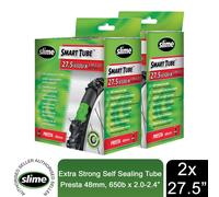 Slime Bike Inner Tube Self Sealing 27.5 650b (2x2.4") Presta or Schrader, 2 Pack