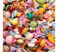 Slime Charms Cartoon Animal and Fruit Cute Set - Mixed Lot Assorted Fruit Resin Flatback Cute Sets for DIY Crafts Making,Decorations,Scrapbooking,Embellishments,Hair Clip 25pcs