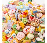 Slime Charms Cartoons Charms Cute Set - Mixed Lot Assorted Cartoons Kawaii Charms Resin Flatback Cute Sets for DIY Crafts Making,Decorations,Scrapbooking,Embellishments,Hair Clip 25pcs
