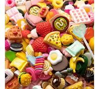 Slime Charms Food Cute Set - Mixed Lot Assorted Food Resin Flatback Cute Sets for DIY Crafts Making,Decorations,Scrapbooking,Embellishments,Hair Clip 25pcs