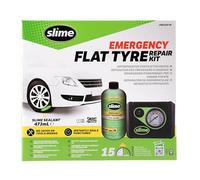 Slime CRK0305-IN Flat Tyre Puncture Repair, Smart Repair, Emergency Kit for car tyres, includes sealant and Tyre Inflator Pump, suitable for cars and other highway vehicles, 15 min fix