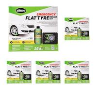 Slime CRK0305-IN Smart Repair Kit, Emergency Flat Tyre Puncture Repair, includes 473mL of Sealant and a Tyre Inflator, suitable for Cars and other Highway Vehicles, 15 Min Fix (Pack of 5)