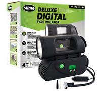 Slime 40067-95 Tyre Inflator, Deluxe, Digital, Inflate Right Technology, includes LED light and quick connect hose, 4 min inflation