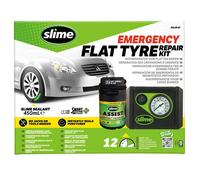 Slime 50138-51 Flat Tyre Puncture Repair, Smart Repair Plus, Emergency Kit for Car Tyres, Includes Sealant and Tyre Inflator Pump, Suitable for Cars and Other Highway Vehicles, 12 Min Fix