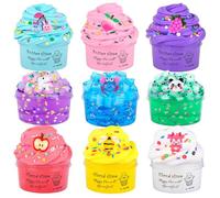 Slime Kit 9 Pack, with 3 Butter Slime and 3 Cloud Slime and 3 Jelly Cube Crunchy Clear Slime, Birthday Favor Party Favors, DIY Slimes Toys for Girls Boys, Kids Stress Relief Toy, Soft, and Non-Sticky
