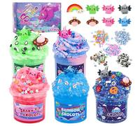 Slime Kit Children - Axolotl Slime Set for DIY, Slimy Butter Cloud Fluffy Clear Slime Slime for Girls & Boys Party Gift Birthday Christmas with 6 Accessory Packs