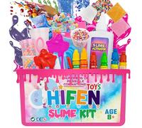 Slime kits for Girls & Boys Glow in the Dark DIY Slime Making Kit with Glue, Activator, Foam Balls, Clay & Accessories for Halloween, Birthday for Kids 8+