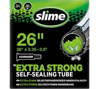 Slime 30096 Bike Inner Tube with Slime Puncture Sealant, Self Sealing, Prevent and Repair, Schrader Valve 26 x 2.35-3.0, Black