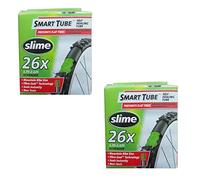 Slime Smart Tube 26" x 1.75-2.125 Self Healing Mountain Bike Inner Tubes - Schrader Valve (Pair),Black