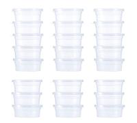 Slime Storage Containers 24 Pack, Leakproof Clear Plastic Foam Ball Storage Cups Storage Jars Containers With Lids Slime Pots Tubs