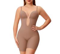 Slimers Backless Shapewear Strapless Bodysuit - Low Back Women Body Shaper : Slimming Built In Bra With Plunge, Skin Pink, Large