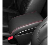 SLIMES Car Center Console Armrest Box Cover Trim Center Armrest Leather Cover For VW For Touran 2006 2007-2012(Red-line)