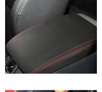 SLIMES For VW For Golf 6 MK6 2010-2013 Suede Leather Car Armrest Box Protector Cover Central Control Interior Accessories(Black red thread2)