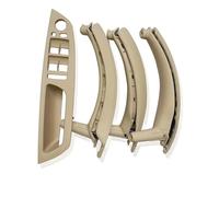SLIMES LHD Car Interior Door Handle with Leather Cover Assembly Full Set for X5 X6 E70 E71 E72 2007 2008 2009-2014 Protective Cover(LHD Beige)