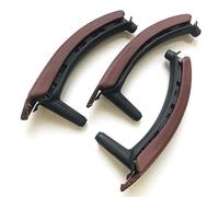 SLIMES LHD Left Right Car Interior Door Handle with Leather Cover Assembly Set for X5 X6 E70 E71 E72 2007 2008-2014 Protective Cover(LHD Sattel Brown)