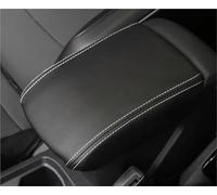 SLIMES Microfiber Leather Car Interior Center Console Lid Armrest Pad Cover Trim Accessories For T-roc 2019-2024(Black-W-Thread1)