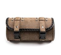 SLIMES Motorcycle Tool Bag Front Fork Handlebar Saddlebag Roll Barrel Racing Tail Storage for Harley for Sportster(Brown)