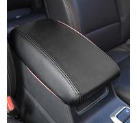 SLIMES Soft Leather Car Interior Center Control Armrest Box Cover Protective Trim For Hyundai For Tucson 2015-2018(Black-line)