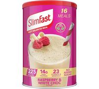 SlimFast Balanced Meal Shake Healthy Shake Balanced Diet Plan Vitamins Minerals High Fibre Meal Raspberry White Choc Flavour 16 Servings 584 g