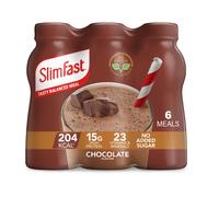 SlimFast • Chocolate Meal Replacement Shake • 204 Cals • 15g Protein • 23 Vitamins + Minerals • No Added Sugar • Ready to Drink • 4.9g o