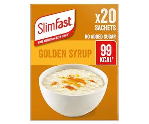 SlimFast Golden Syrup Flavour Porridge, No Added Sugar, High in Protein, 20 x 29g Multipack