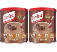 SlimFast Meal Replacement Shake for Weight Loss & Balanced Diet, Vitamins and Minerals, Low Calorie, High Protein, Chocolate Flavour, 8 servings, 300 g, Packaging May Vary (Pack of 2)