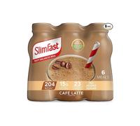 SlimFast Ready-To-Drink Cafe Latte Shake - 15 g Protein, 23 Vitamins & Minerals, No Added Sugar, 204 kcal - Diet Shakes
