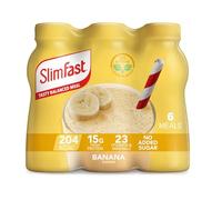SlimFast Ready To Drink Shake, Tasty, Balanced Shake with Vitamins and Minerals, No Sugar, Banana Flavour, 6 x 325 ml Multipack