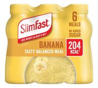 SlimFast Ready To Drink Shake, Tasty, Balanced Shake with Vitamins and Minerals, No Sugar, Banana Flavour, 6 x 325 ml Multipack