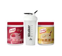SlimFast Shake Powder - Banana & Strawberry (2x10 Meals, 20 Total) High-Protein Meal Replacement Shakes - Bundled With 600ml Shaker Bottle by Happy Feeling Gifts | Diet Shake Powder