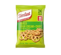 SlimFast Sour Cream Pretzel Snack Bag, Crunchy, Tasty Low Calorie Snack, 24 x 23 g Multipack