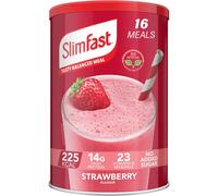 SlimFast Strawberry Flavour High-Protein Meal Replacement Powder, 584 g (16 Servings) - 14 g Protein,