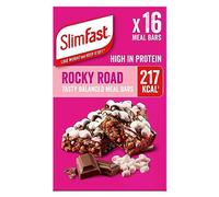 SlimFast Tasty Balanced Meal Bar, Low Calorie Replacement Bars for Weight Loss and Diet, High Protein, Healthy Snacks for Adults with 23 Vitamins and Minerals, Rocky Road Flavour, Multipack, 16 x 60 g
