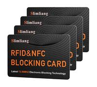 Slimliang RFID Blocking Card, Fuss-Free Protection Entire Wallet & Purse Shield, Contactless NFC Bank Debit Credit Card Protector Blocker (4 pcs) …, Orange/4 cards