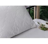 Slimline 100% Turkish Wool Pillow. Regulates temperature and provides anti-allergy comfort. Removable and washable cotton pillow cover. warm in winter and cool in summer. Medium firm- W 24 X L 17 in