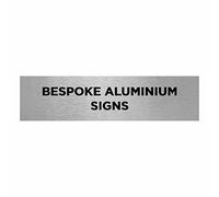Slimline Aluminium Custom Office Door Sign by ViroDisplay® - Rigid Brushed Silver 0.5mm Aluminium - 300 x 75mm - Customisable Office Sign - Durable Printed Surface - Self-Adhesive Fixing
