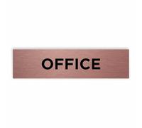 Slimline Aluminium Office Door Sign from ViroDisplay® - Rigid Brushed Copper 200 x 50mm - Durable Printed Surface - Self-Adhesive Fixing