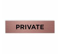 Slimline Aluminium Private Sign from ViroDisplay® - Brushed Copper 200 x 50mm - Durable Printed Surface - Self-Adhesive Fixing