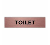 Slimline Aluminium Toilet Door Sign from ViroDisplay® - Rigid Brushed Copper - 200 x 50mm - Durable Printed Surface - Self-Adhesive Fixing