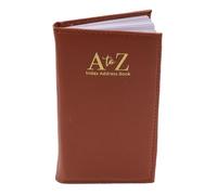 Slimline Executive Padded Address Book Retro A-Z Leather Style (Brown)