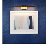 Slimline Large Battery Operated LED Picture Light With Remote Control - Antique Brass