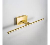 Slimline Large Battery Operated LED Picture Light With Remote Control - Matt Gold