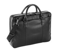 Slimline Leather-Look PU Laptop Bag Quadra Black One Size