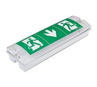 Slimline LED Emergency IP65 Maintained Or Non Maintained Waterproof Fire Exit Sign Bulkhead Light Fitting With Green Legend Kit Low Energy EM3 NM3 M3 E3M 3 Hour Sign Light With Battery Backup