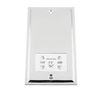 Slimline Polished Chrome Shaver Socket 115V/230V White Double
