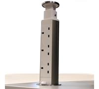 Slimline Pop-Up UK Desk Mains Unit Socket Fused Power Strip Tower Office USB-A/C