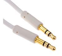kenable Slimline PRO 3.5mm Jack to Jack Stereo Audio Cable Lead GOLD 1m White [1 metres]
