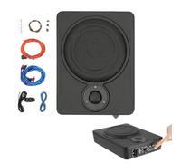 Slimline Subwoofer, 8 Inch Slimline Car Subwoofer, 600W Under Seat Powered Speaker, Remote Control and Bass Adjustment Knobs, Built-in Amp, for Cars Trucks Jeeps SUVs Sedans