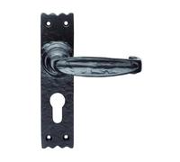 Slimline V Lever on Lock Backplate Satin Chrome Finish Solid Zinc Architectural Handle Set for Secure Internal Doors (Lock - Euro, Boxed)